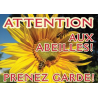 Panneau attention abeilles PVC 42 x 29,5 modèle abeille/tournesol