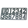 Plaque chiffres plastique/ruches