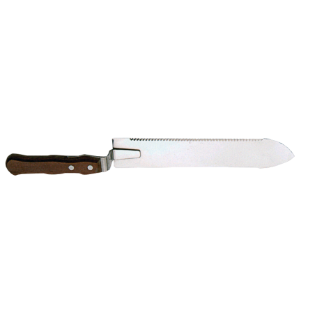Couteau à désoperculer miel Jero en inox avec 1 côté dentelé longueur 280 mm