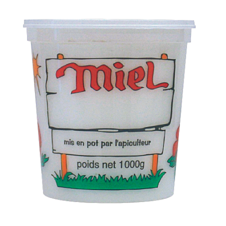 Pot en plastique pour miel 1 kg PEP Nicot miel couleur transparent / 10