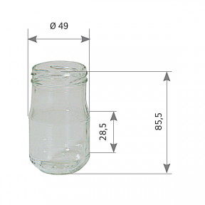 Pot en verre Atlas 125 g 106 ml TO48 / 20
