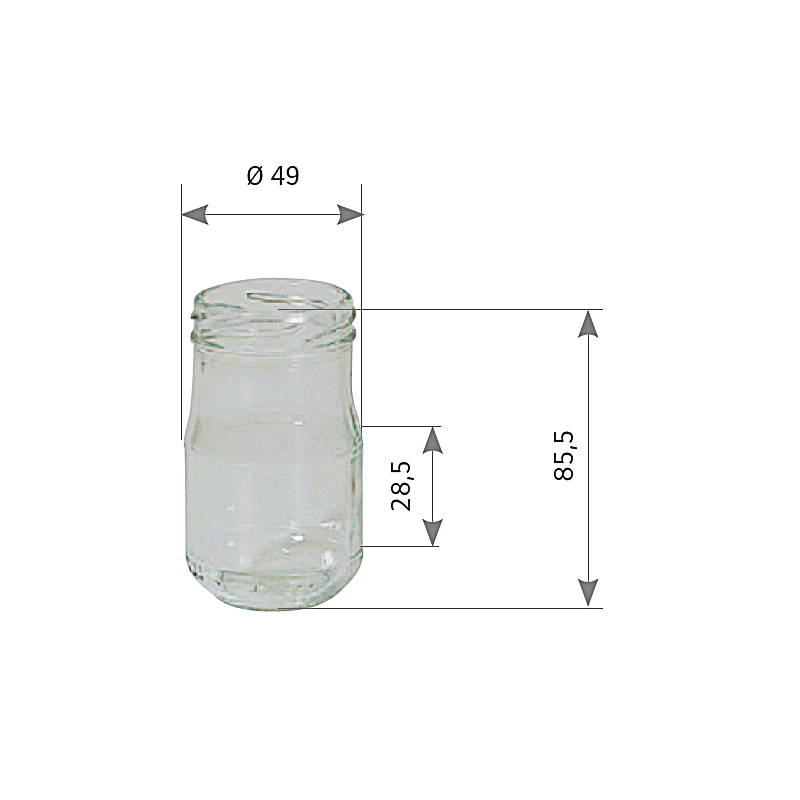 Pot en verre Atlas 125 g 106 ml TO48 / 20