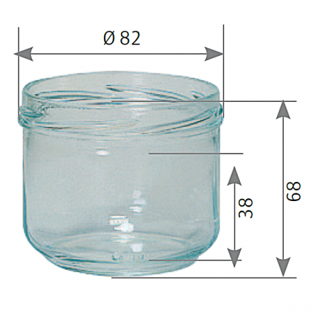 Pot en verre 125 g  260 ml TO82 / 20