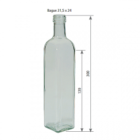 Pot en verre cylindrique 500g (385ml) TO63