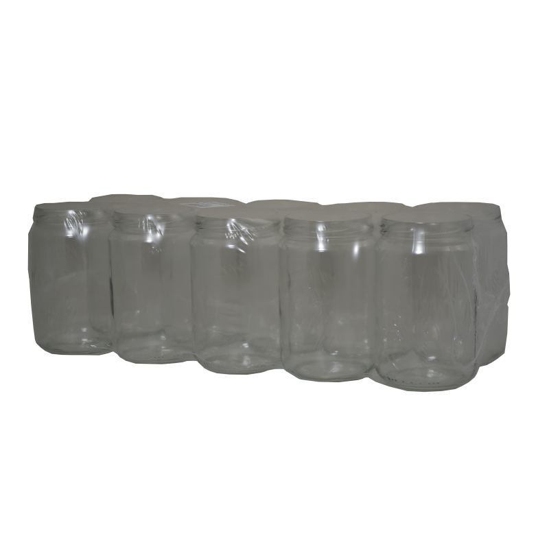 10 pots en verre cylindriques 1 kg 750 ml TO82