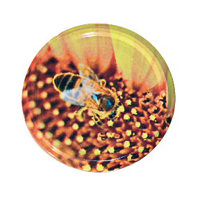 Capsule métallique fleur jaune TO 63 pasteurisable / 100