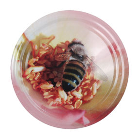 Capsule métallique fleur rose TO 63 pasteurisable / 10