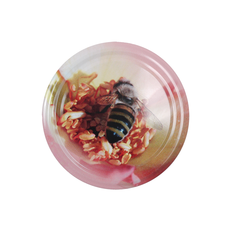 Capsule métallique fleur rose TO 82 pasteurisable / 10