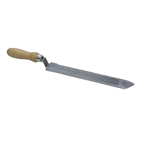 Couteau à désoperculer miel en acier avec lame courbée à dent "Made In France"