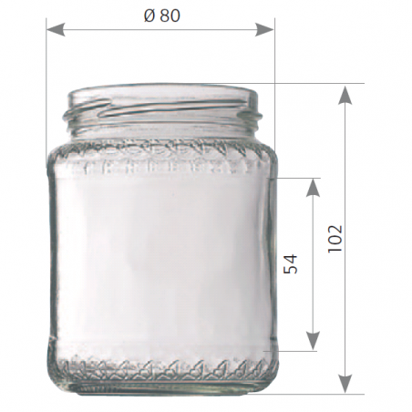 Pot en verre Régina 500 g 390 ml TO70