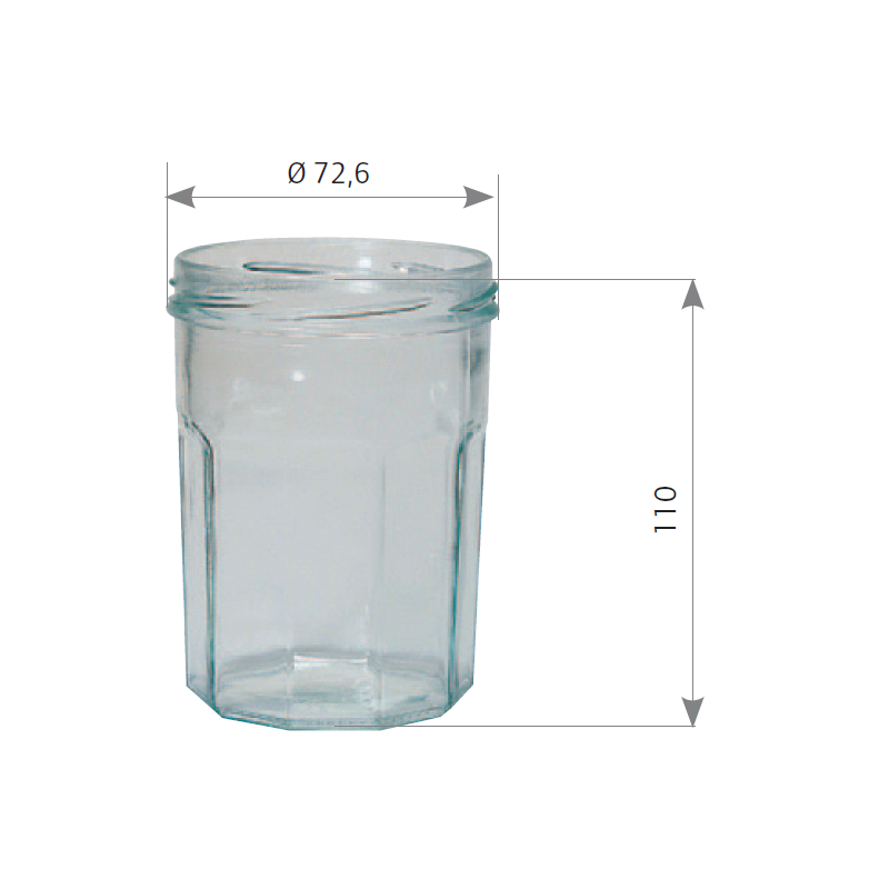 Pot en verre à facettes 500 g 385 ml TO82