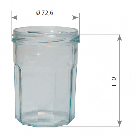 Pot en verre à facettes 500 g 385 ml TO82
