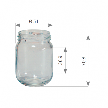 Pot en verre cylindrique 125 g 100 ml TO48