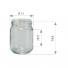 Pot en verre cylindrique 125 g 100 ml TO48