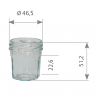 Pot en verre à facette 50 g 44 ml TO 48