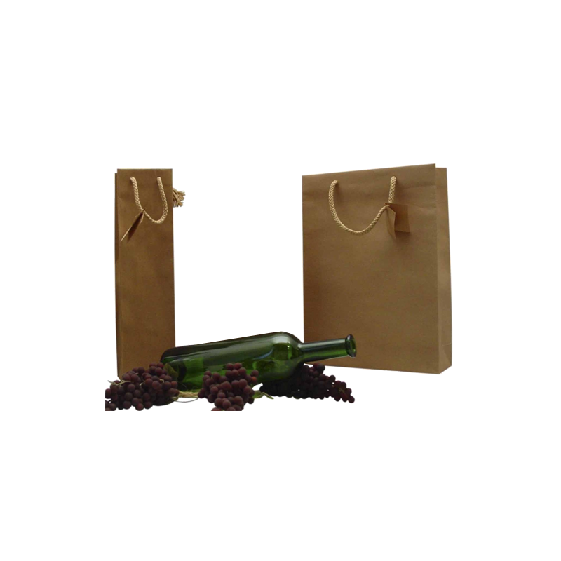 Sac kraft poignée cordelière + carte message 1 bout.