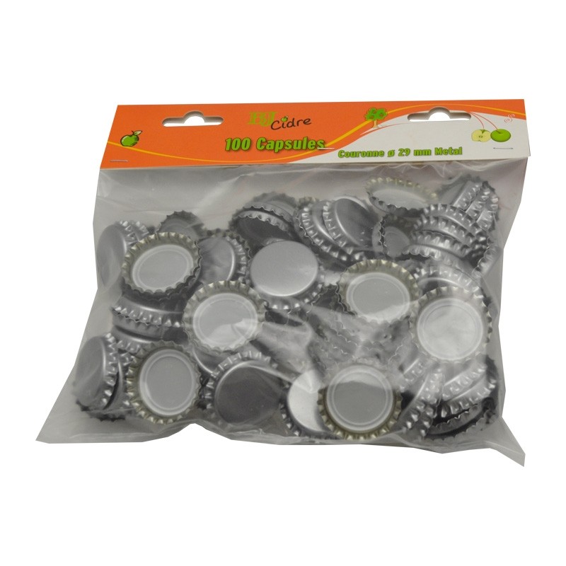 100 capsules Ø 29 mm METAL pour bouteilles champenoises
