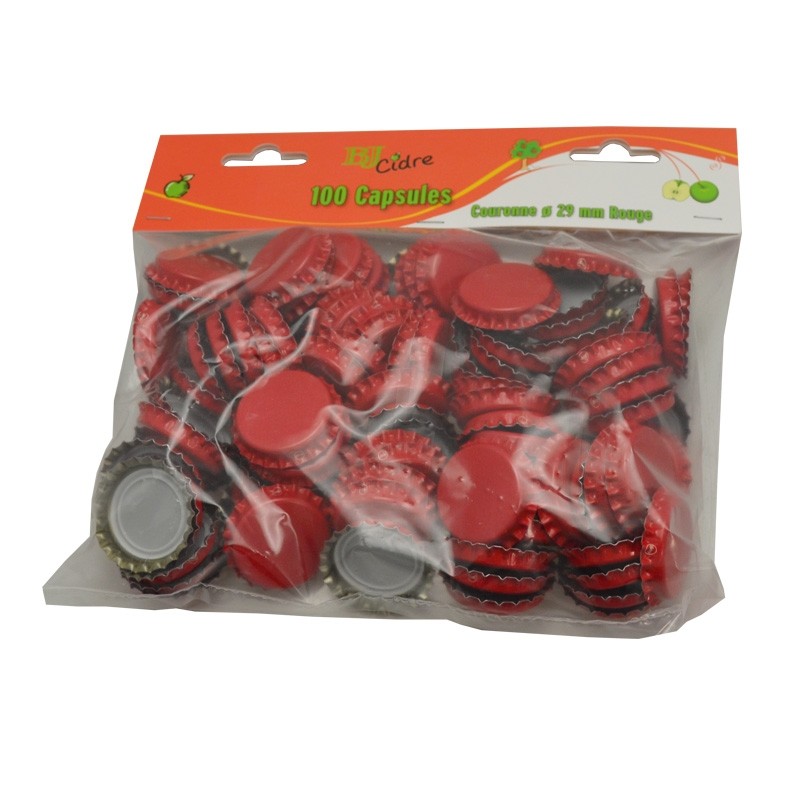 Capsules ROUGE Ø 29 mm par 100