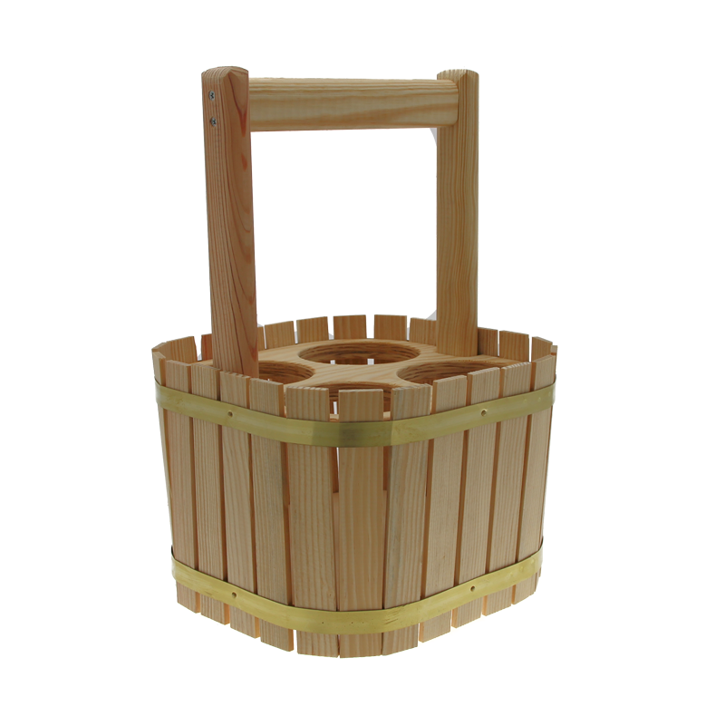 Panier bois quatrain pour 4 bouteilles uniquement