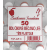 50 bouchons mécaniques tête plastique avec collier