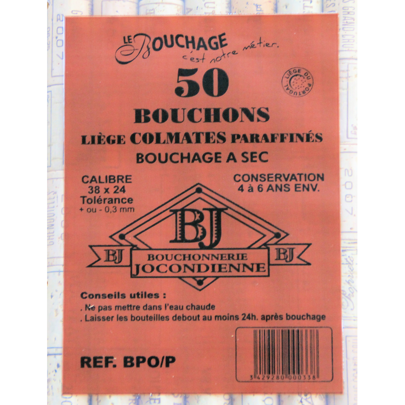 50 Bouchons colmatés 38 x 24 - 4 à 6 ans environ