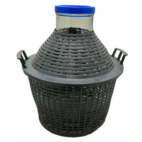 Bonbonne verre entourage plastique 10 litres grand col