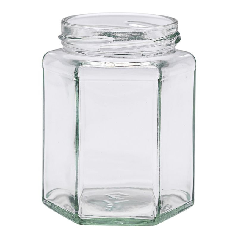 Pack de 20 pots en verre hexagonal 250g