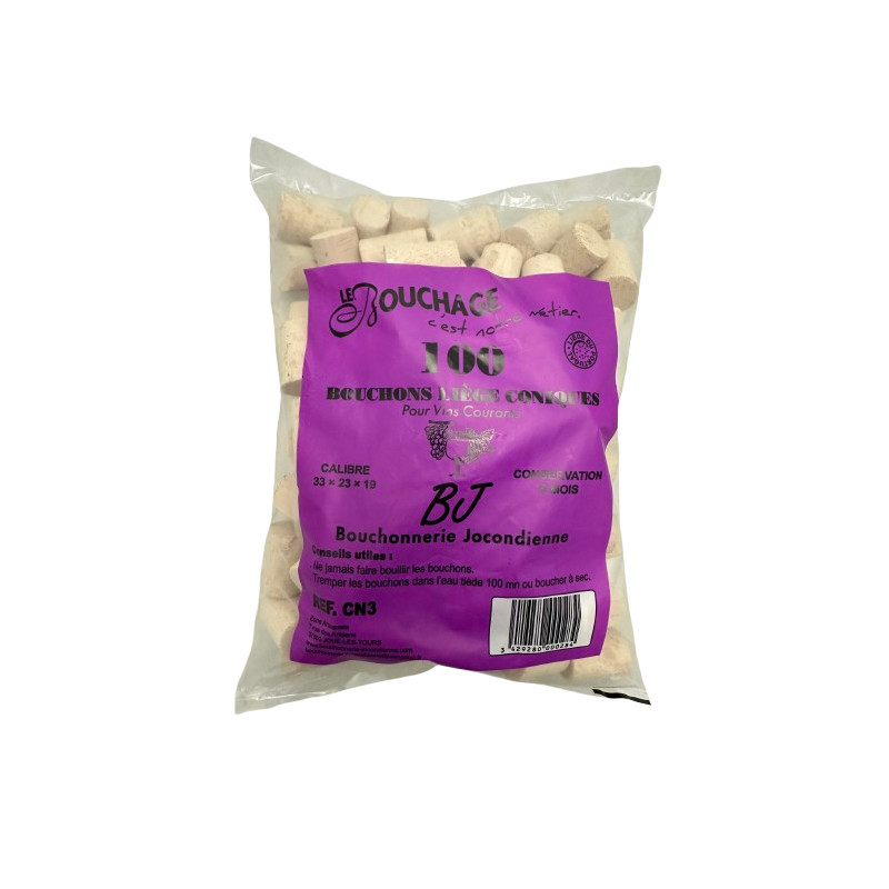 100 Bouchons colmatés coniques 33 x 23 x 19 - 6 mois environ