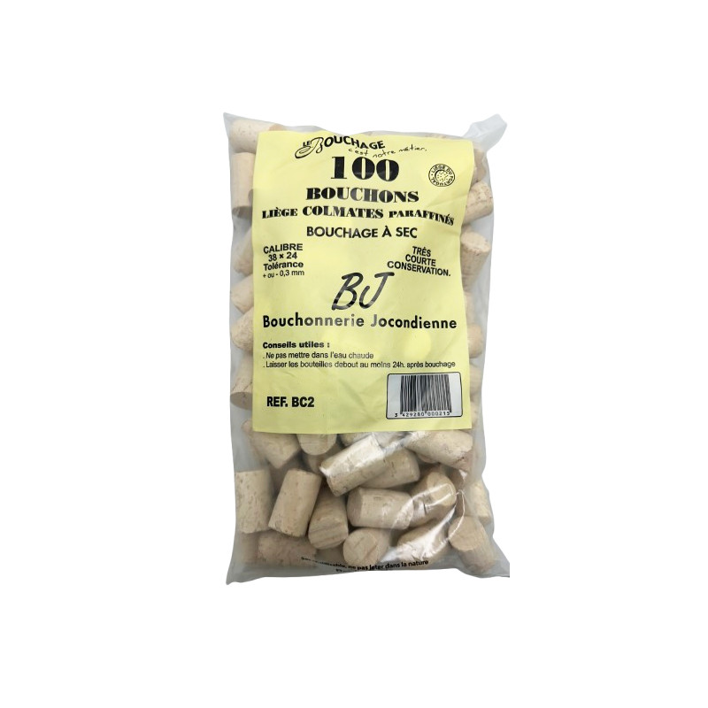 100 Bouchons colmatés 38 x 24 - 2 ans environ