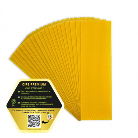 13 feuilles de cire gaufrée premium langstroth