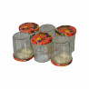 Pack de 6 confituriers 324 ml TO82 + couvercles décors fruits