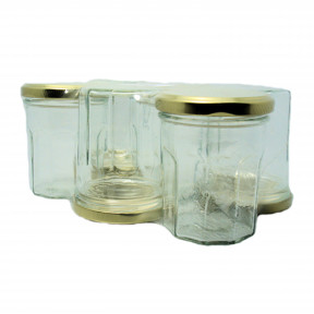 Pack de 6 confituriers 200 ml TO70 + couvercles dorés