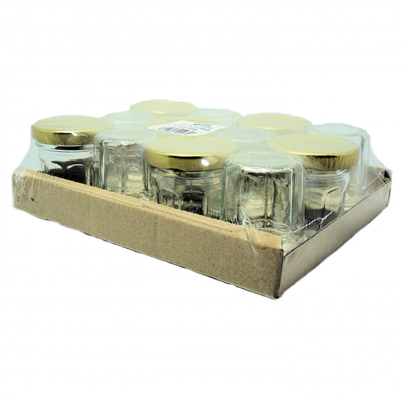 Pack de 24 confituriers 44 ml TO48 + couvercles dorés