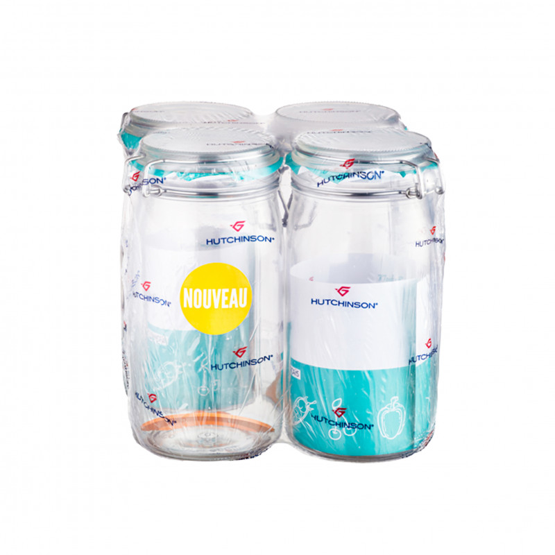 4 bocaux 1,5L - avec rondelle Ø85 emballage