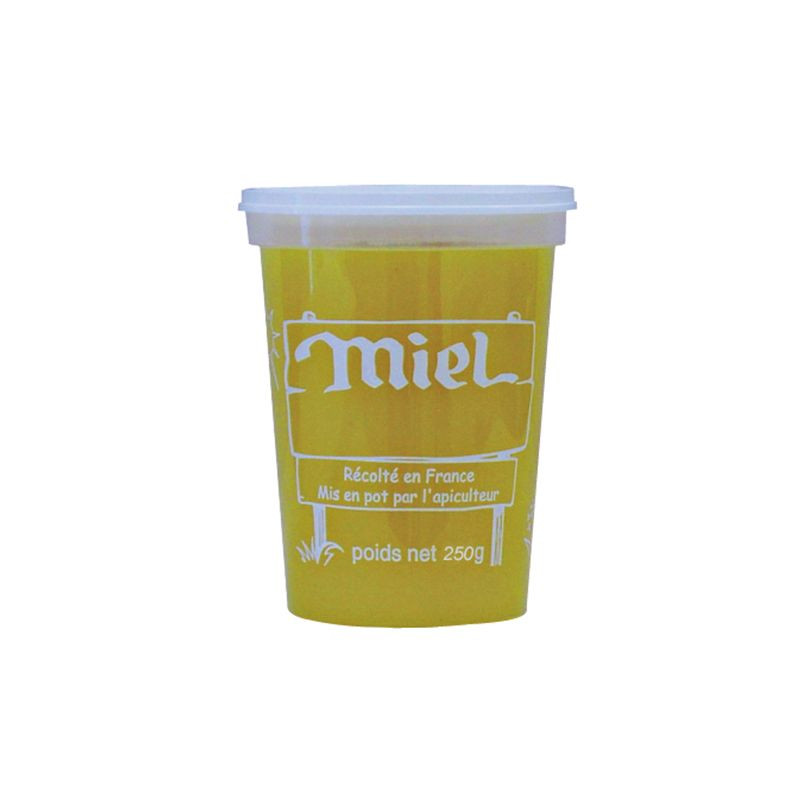 10 pots en plastique transparent pour miel 250 g PEP NICOT - modèle miel blanc