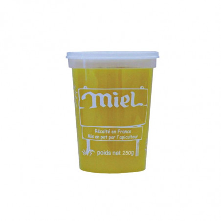 10 pots en plastique transparent pour miel 250 g PEP NICOT - modèle miel blanc
