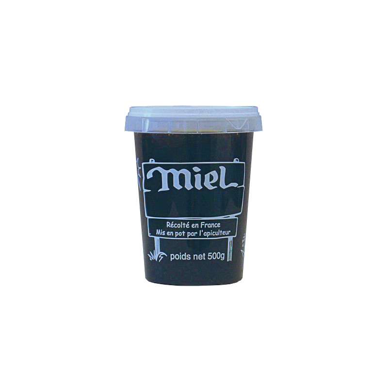 10 pots en plastique pour miel 250 g PAL NICOT - modèle miel blanc