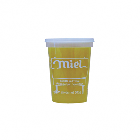 300 pots en plastique transparent pout miel 500 g PEP NICOT - modèle miel blanc