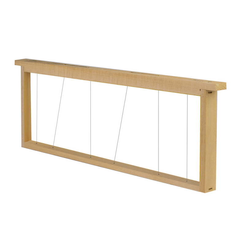 Cadre droit en bois - fils verticaux pour hausse de ruche Dadant