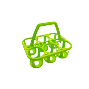 Panier 6 bouteilles plastique couleurs - vert