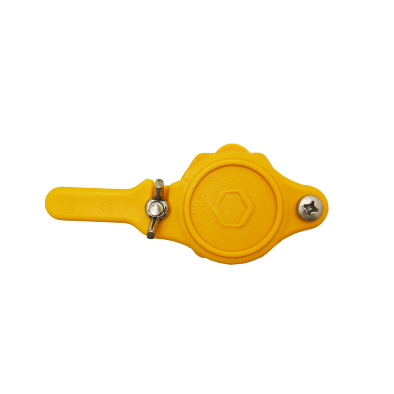 Robinet en plastique jaune filetage mâle 40x49 - face