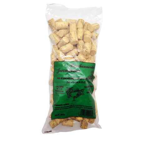 Sachet de 100 bouchons naturels 38x24 - 10 ans environ
