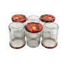 Pack de 6 pots confituriers 385ml TO82 + couvercle décor fruits