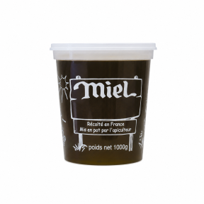 300 pots en plastique pour miel 1 kg PEP NICOT - modèle miel blanc