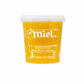 300 pots en plastique transparent pour miel 1 kg PAL NICOT - modèle miel blanc
