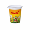 10 pots en plastique pour miel 500 g PSL - modèle champêtre