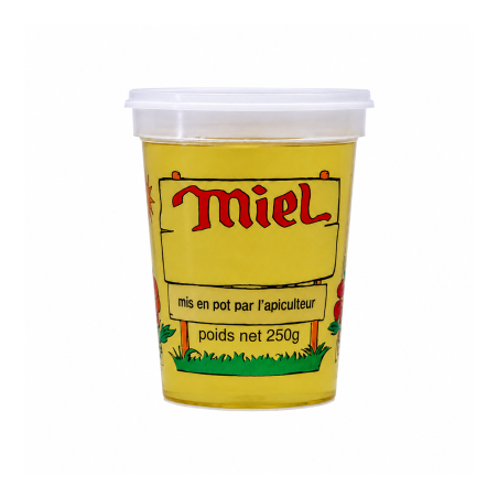 300 pots en plastique pour miel 250 g PEP NICOT - modèle miel couleurs