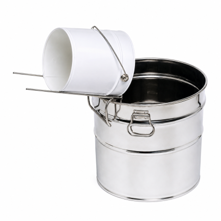 Support égouttoir inox pour seaux à miel