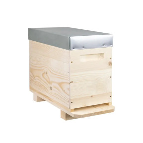 Ruchette Dadant en bois 5 cadres Ruchéco – Plateau aéré, couvre-cadres et toit tôle