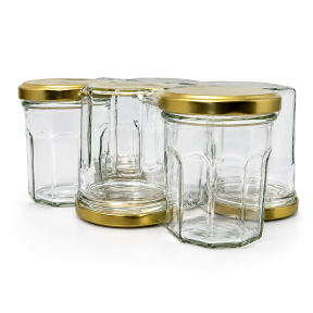 Pack de 6 confituriers 200 ml TO70 + couvercles dorés - pack